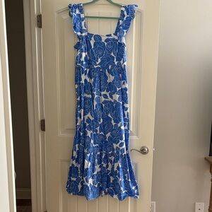 Blue and White Floral London times dress